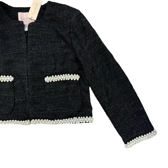 Hutch Leva Tweed Pearl Beading Jacket $308 NWT XL